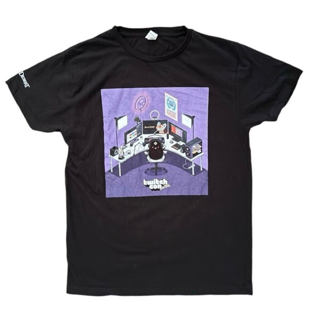 Twitchcon 2022 Size Men's Medium T-shirt‎ Black Desert Pearl Abyss Twitch Tee
